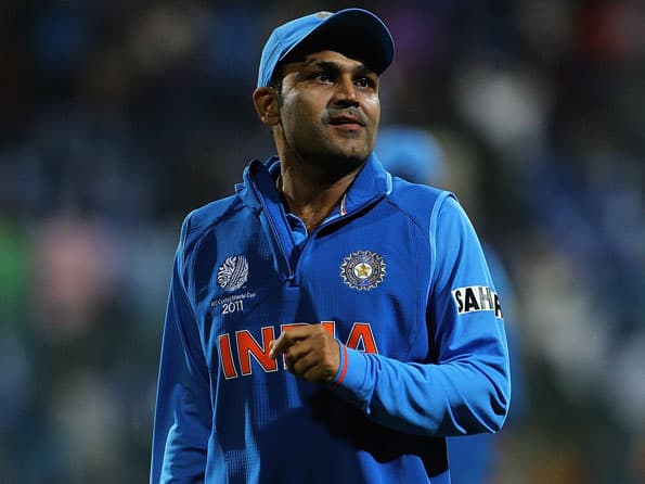 Virender Sehwag unveils ICC World T20 Trophy