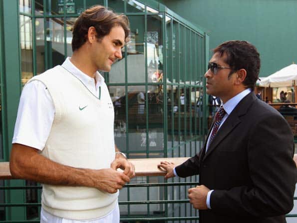 Tendulkar meets Tennis star Federer in London Tendulkar meets Tennis star Federer in London