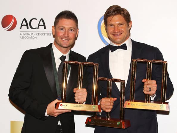 Michael Clarke, Shane Watson win Allan Border Medals Michael Clarke, Shane Watson win Allan Border Medals