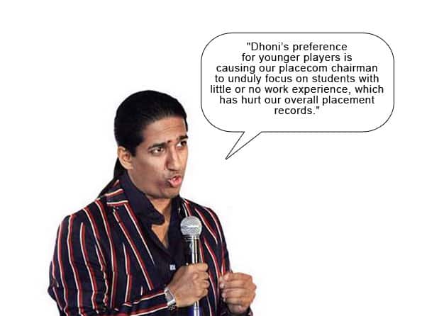 Humour: MS Dhoni blamed by IIPM for poor placements of its students!