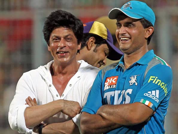 IPL 2012: Shah Rukh Khan, Sourav Ganguly exchange pleasantries during KKR-PWI tie IPL 2012: Shah Rukh Khan, Sourav Ganguly exchange pleasantries during KKR-PWI tie