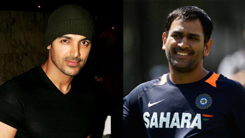 John Abraham (L) and MS Dhoni