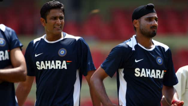 Anil Kumble and Harbhajan Singh Anil Kumble and Harbhajan Singh