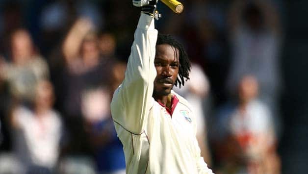 Chris Gayle smashes century as West Indies take lead at Lunch on Day Two against Zimbabwe