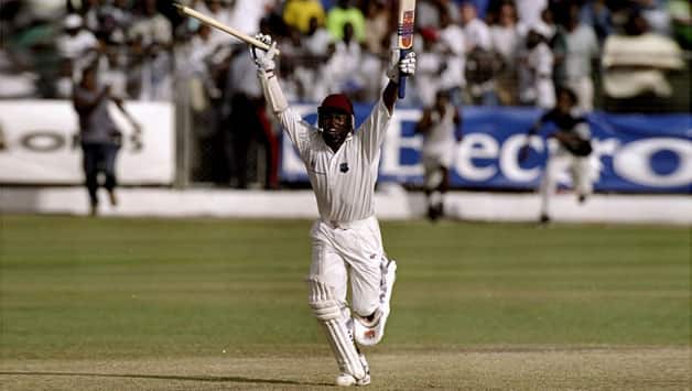 Brian Lara turns almost certain defeat into sensational victory with an epic 153 not out against Australia Brian Lara turns almost certain defeat into sensational victory with an epic 153 not out against Australia
