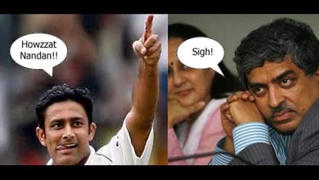 Anil Kumble vs Nandan Nilekani — the battle begins for General Elections in India 2014 Anil Kumble vs Nandan Nilekani — the battle begins for General Elections in India 2014
