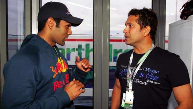 Karun Chandhok and Sachin Tendulkar