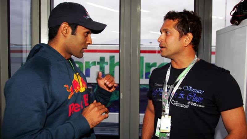 Karun Chandhok and Sachin Tendulkar