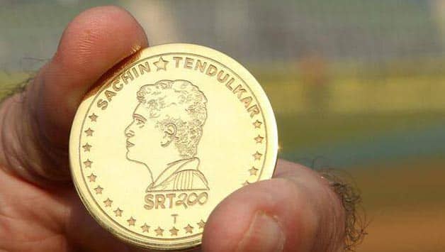 Sachin Tendulkar's 200th Test: 'SRT 200' gold coins used at toss