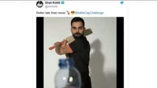 WATCH: Virat Kohli’s Bottle Cap challenge with Ravi Shastri’s commentary