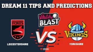 Dream11 Team Leicestershire vs Yorkshire North Group VITALITY T20 BLAST – Cricket Prediction Tips For Today’s T20 Match LEI vs YOR at Leicester