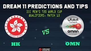 Hong Kong vs Oman Dream11 Team ICC Men’s T20 World Cup Qualifiers – Cricket Prediction Tips For Today’s T20 Match 13 Group B HK vs OMN at Abu Dhabi Hong Kong vs Oman Dream11 Team ICC Men’s T20 World Cup Qualifiers – Cricket Prediction Tips For Today’s T20 Match 13 Group B HK vs OMN at Abu Dhabi