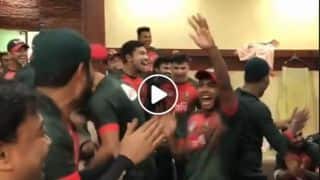 Watch BAN men's team celebrate women's victory against IND