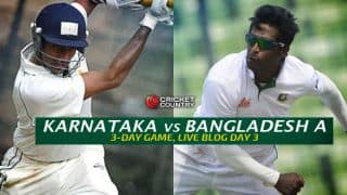 KAR 185/6 | Overs 40.5 | Live Cricket Score Karnataka vs Bangladesh A, 3-day game at Mysore, Day 3: Karnataka win by 4 wickets