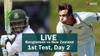 Live Cricket Score, Bangladesh vs New Zealand, 1st Test Day 2 at Wellington: STUMPS