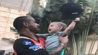 Video: Shikhar Dhawan playing with the kid of his teammate; missing his son Zorawar