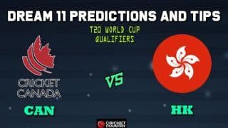 Dream11 Team Canada vs Hong Kong ICC Men’s T20 World Cup Qualifiers – Cricket Prediction Tips For Today’s T20 Match 29 Group B CAN vs HK at Abu Dhabi