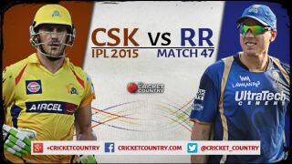 Live Cricket Scorecard: IPL 2015, CSK vs RR, Match 47 at Chennai