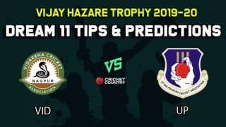 Dream11 Team Vidarbha vs Uttar Pradesh, Round 4, Elite Group B Vijay Hazare Trophy 2019 VHT ODD – Cricket Prediction Tips For Today’s Match VID vs UP at Vadodara