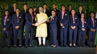 Prime Minister Narendra Modi greets India Women cricketers
