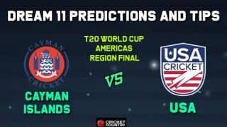 CAY vs USA Dream11 Team Cayman Islands vs USA AMERICAS REGION FINAL-T20 ICC Men’s T20 World Cup Americas Region Final – Cricket Prediction Tips For Today’s T20 Match at Sandys Parish