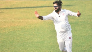 Parvez Rasool took 8/85 and scored 115 versus Services at Palam