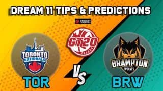 Dream11 Team Toronto Nationals vs Brampton Wolves Match 12 GT20 CANADA 2019 GLOBAL T20 CANADA – Cricket Prediction Tips For Today’s T20 Match TOR vs BRW at Brampton