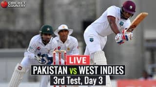 Live Cricket Score, Pakistan vs West Indies, 3rd Test, Day 3: WI trail by 158 runs at stumps