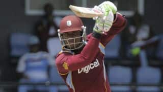 samuels odi indies kochi marlon india west ton takes 1st against completes runs during