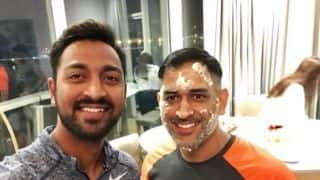 Watch team India celebrate Dhoni's birthday in the dressing room