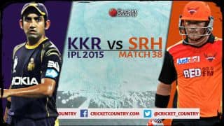 Kolkata Knight Riders vs Sunrisers Hyderabad, IPL 2015, Match 38 in