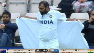 wtc final mohammed shami wraps himself in towel and doing fielding looks funny see viral photos