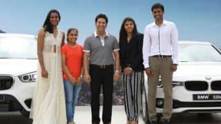Sachin Tendulkar presents BMW cars to Rio Olympics medallists