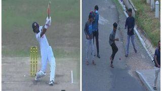 Watch Dinesh Chandimal smashed a huge six outside the stadium and going to hits a pedestrian