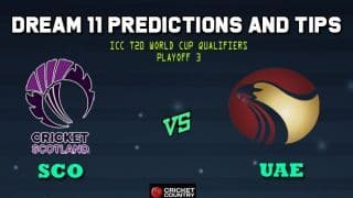 Dream11 Team Scotland vs United Arab Emirates ICC Men’s T20 World Cup Qualifiers – Cricket Prediction Tips For Today’s T20 Playoff 3 SCO vs UAE at Dubai