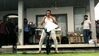 MS Dhoni does a risky bicycle stunt in new Instagram video