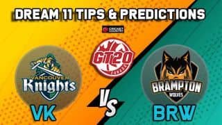 Dream11 Team Vancouver Knights vs Brampton Wolves Match 14 GT20 CANADA 2019 GLOBAL T20 CANADA – Cricket Prediction Tips For Today’s T20 Match VK vs BRW at Brampton