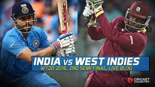 WI 196/3, 20 overs | Live Cricket Score India vs West Indies, ICC T20 World Cup 2016 IND vs WI, 2nd semi-final Match at Mumbai: West Indies thump India by 7 wickets