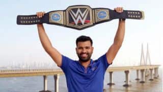 Rohit Sharma receives WWE title belt from Paul ‘Triple H’ Levesque