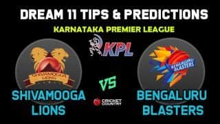 SL vs BB Dream11 Team Shivamogga Lions vs Bengaluru Blasters KPL 2019 Karnataka Premier League – Cricket Prediction Tips For Today’s T20 Match at Bengaluru