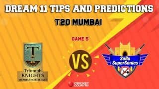 Dream11 Prediction: TKMNE vs SBS Team Best Players to Pick for Today’s Match between Triumphs Knights vs SoBo SuperSonics in MPL 2019 at 3:30 PM