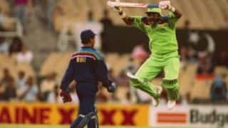 World Cup Countdown: 1992 – When jumping Javed Miandad mocked Kiran More at the SCG World Cup Countdown: 1992 – When jumping Javed Miandad mocked Kiran More at the SCG