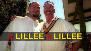 VIDEO: 50-year-old Dennis Lillee bowls, son Adam takes a spectacular catch