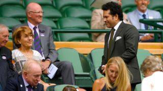 Sachin Tendulkar arrives at Wimbledon to support Roger Federer