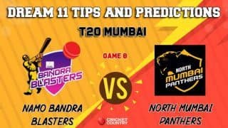 North Mumbai Panthers vs NaMo Bandra Blasters Mumbai T20 League