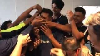 VIDEO: India U-19 team rub cake on Rahul Dravid’s face on his 45th birthday