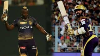 Andre Russell, Dinesh Karthik fifties revive Kolkata as they finish with 185/8