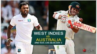 Live Cricket Score, WI vs Aus 2015, 2nd Test, Kingston, Day 3, WI 16/2: Stumps called as Aus smell victory