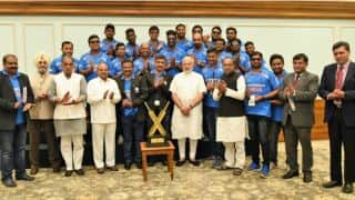 Indian blind cricket team meets Narendra Modi
