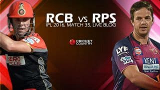 RCB 195/3 in overs 19.3, Live Cricket Score RCB vs RPS, IPL 2016 Match 35 at Bangalore: RCB win by 7 wickets